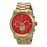 Buy Shop Michael Kors Runway Quartz Orange Dial Gold Steel Strap Watch For Women - MK5930 USA Online