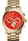 Buy Shop Michael Kors Runway Quartz Orange Dial Gold Steel Strap Watch For Women - MK5930 USA Online