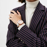 Buy Shop Michael Kors Runway Quartz Rose Gold Dial White Leather Strap Watch For Women - MK6980 USA Online