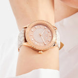 Buy Shop Michael Kors Runway Quartz Rose Gold Dial White Leather Strap Watch For Women - MK6980 USA Online