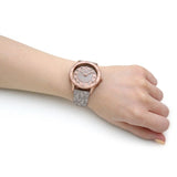 Buy Shop Michael Kors Runway Quartz Rose Gold Dial White Leather Strap Watch For Women - MK6980 USA Online