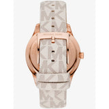Buy Shop Michael Kors Runway Quartz Rose Gold Dial White Leather Strap Watch For Women - MK6980 USA Online
