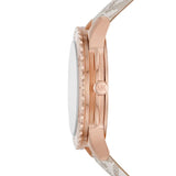 Buy Shop Michael Kors Runway Quartz Rose Gold Dial White Leather Strap Watch For Women - MK6980 USA Online