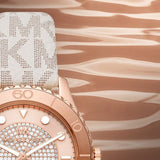Buy Shop Michael Kors Runway Quartz Rose Gold Dial White Leather Strap Watch For Women - MK6980 USA Online