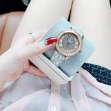 Michael Kors Runway Quartz Rose Gold Dial White Leather Strap Watch For Women - MK6980