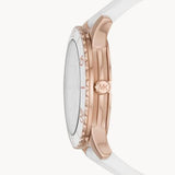 Buy Shop Michael Kors Runway Quartz White Dial White Rubber Strap Watch For Women - MK6853 USA Online
