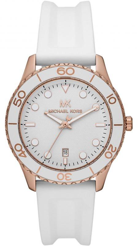 Buy Shop Michael Kors Runway Quartz White Dial White Rubber Strap Watch For Women - MK6853 USA Online
