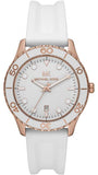 Buy Shop Michael Kors Runway Quartz White Dial White Rubber Strap Watch For Women - MK6853 USA Online
