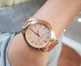 Buy Shop Michael Kors Runway Rose Gold Dial Rose Gold Steel Strap Watch for Women - MK3336 USA Online