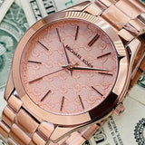 Buy Shop Michael Kors Runway Rose Gold Dial Rose Gold Steel Strap Watch for Women - MK3336 USA Online