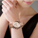 Buy Shop Michael Kors Runway Rose Gold Dial Rose Gold Steel Strap Watch for Women - MK5128 USA Online