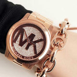 Buy Shop Michael Kors Runway Rose Gold Dial Rose Gold Steel Strap Watch for Women - MK5661 USA Online
