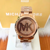 Buy Shop Michael Kors Runway Rose Gold Dial Rose Gold Steel Strap Watch For Women - MK5853 USA Online