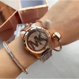 Buy Shop Michael Kors Runway Rose Gold Dial Rose Gold Steel Strap Watch For Women - MK5853 USA Online