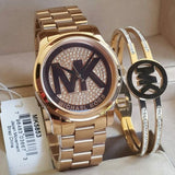 Buy Shop Michael Kors Runway Rose Gold Dial Rose Gold Steel Strap Watch For Women - MK5853 USA Online