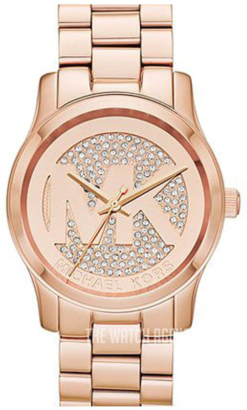 Buy Shop Michael Kors Runway Rose Gold Dial Rose Gold Steel Strap Watch For Women - MK5853 USA Online
