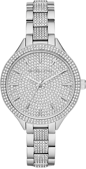 Buy Shop Michael Kors Runway Crystals Silver Dial Silver Steel Strap Watch for Women - MK3822 USA Online