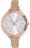 Buy Shop Michael Kors Runway Slim Quartz White Dial Beige Leather Strap Watch For Women - MK2284 USA Online