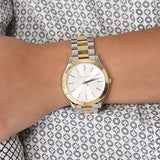 Buy Shop Michael Kors Runway Slim Silver Dial Two Tone Stainless Steel Strap Watch for Women - MK3198 USA Online