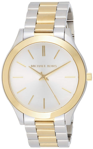 Buy Shop Michael Kors Runway Slim Silver Dial Two Tone Stainless Steel Strap Watch for Women - MK3198 USA Online