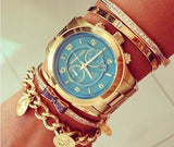 Buy Shop Michael Kors Runway Stop Hunger Blue Dial Gold Steel Strap Watch for Men - MK8315 USA Online
