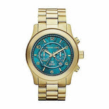 Buy Shop Michael Kors Runway Stop Hunger Blue Dial Gold Steel Strap Watch for Men - MK8315 USA Online