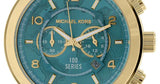 Buy Shop Michael Kors Runway Stop Hunger Blue Dial Gold Steel Strap Watch for Men - MK8315 USA Online