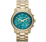 Buy Shop Michael Kors Runway Stop Hunger Blue Dial Gold Steel Strap Watch for Men - MK8315 USA Online