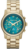 Buy Shop Michael Kors Runway Stop Hunger Blue Dial Gold Steel Strap Watch for Men - MK8315 USA Online