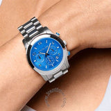 Buy Shop Michael Kors Runway Stop Hunger Blue Dial Silver Steel Strap Watch for Women - MK7427 USA Online