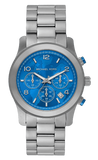 Buy Shop Michael Kors Runway Stop Hunger Blue Dial Silver Steel Strap Watch for Women - MK7427 USA Online