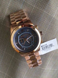 Buy Shop Michael Kors Runway Stop Hunger Quartz Blue Dial Rose Gold Steel Strap Watch For Men - MK8358 USA Online