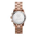 Buy Shop Michael Kors Runway Stop Hunger Quartz Blue Dial Rose Gold Steel Strap Watch For Men - MK8358 USA Online