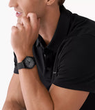 Buy Shop Michael Kors Runway Three-Hand Black Dial Black Mesh Strap Watch for Men - MK1085 USA Online
