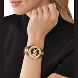 Buy Shop Michael Kors Runway Three-Hand Brown Dial Two Tone Steel Strap Watch for Women - MK7354 USA Online