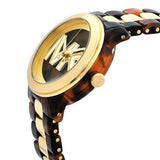Buy Shop Michael Kors Runway Three-Hand Brown Dial Two Tone Steel Strap Watch for Women - MK7354 USA Online
