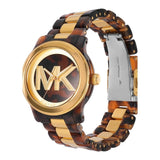Buy Shop Michael Kors Runway Three-Hand Brown Dial Two Tone Steel Strap Watch for Women - MK7354 USA Online