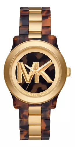 Buy Shop Michael Kors Runway Three-Hand Brown Dial Two Tone Steel Strap Watch for Women - MK7354 USA Online