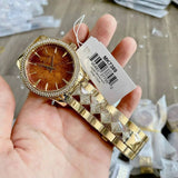 Buy Shop Michael Kors Runway Three Hand Brown Dial Two Tone Steel Strap Watch For Women - MK7389 USA Online