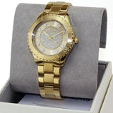 Buy Shop Michael Kors Runway Three-Hand Gold Dial Gold Steel Strap Watch For Women - MK6911 USA Online