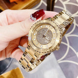 Buy Shop Michael Kors Runway Three-Hand Gold Dial Gold Steel Strap Watch For Women - MK6911 USA Online