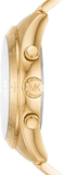 Buy Shop Michael Kors Runway Three-Hand Gold Dial Gold Steel Strap Watch For Women - MK6911 USA Online