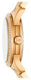 Buy Shop Michael Kors Runway Three Hand Green Dial Gold Steel Strap Watch For Women - MK7390 USA Online