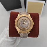 Buy Shop Michael Kors Runway Three Hand Quartz Gold Dial Brown Leather Strap Watch For Women - MK6999 USA Online
