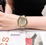 Buy Shop Michael Kors Runway Three Hand Quartz Gold Dial Brown Leather Strap Watch For Women - MK6999 USA Online