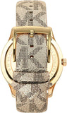 Buy Shop Michael Kors Runway Three Hand Quartz Gold Dial Brown Leather Strap Watch For Women - MK6999 USA Online