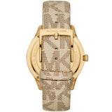 Buy Shop Michael Kors Runway Three Hand Quartz Gold Dial Brown Leather Strap Watch For Women - MK6999 USA Online