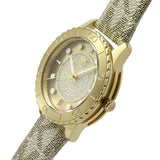 Buy Shop Michael Kors Runway Three Hand Quartz Gold Dial Brown Leather Strap Watch For Women - MK6999 USA Online