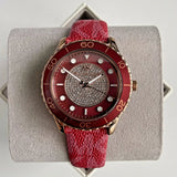 Buy Shop Michael Kors Runway Three-Hand Quartz Red Dial Red Leather Strap Watch For Women - MK7179 USA Online