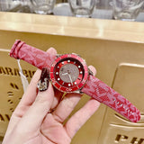 Buy Shop Michael Kors Runway Three-Hand Quartz Red Dial Red Leather Strap Watch For Women - MK7179 USA Online